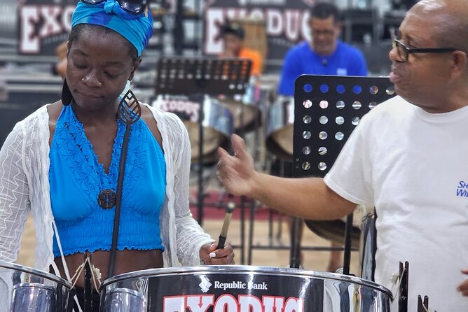 Personalized Cultural Crawl in Port of Spain - Desperadoes Pan Theatre: Instruments, Food, and Social Life