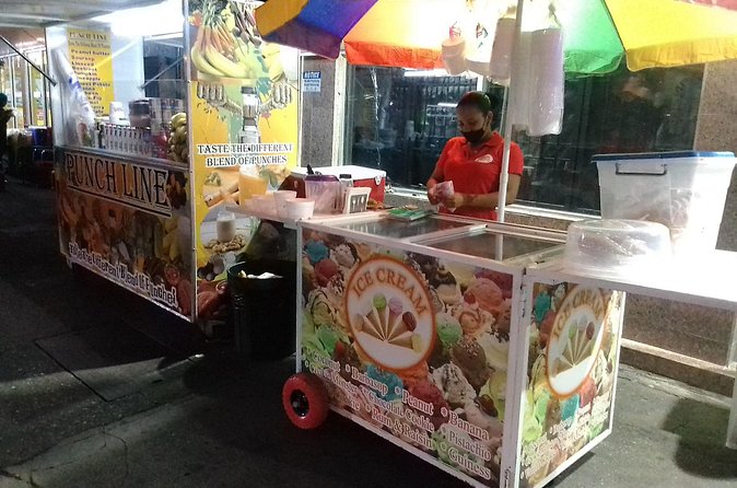 Street Food and a Taste of Trinidad Night life - Carnival Village during the season